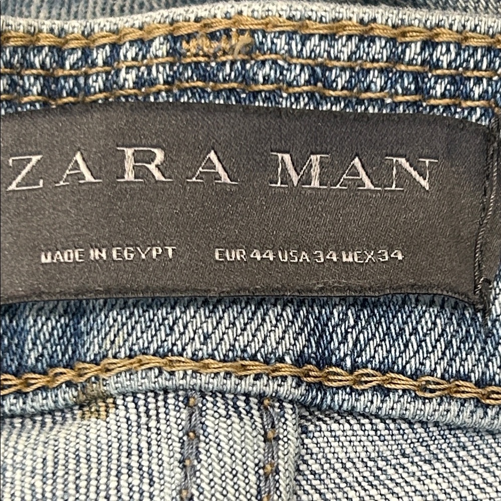 Zara Light Blue Distressed Boyfriend Jeans - Picture 2 of 2